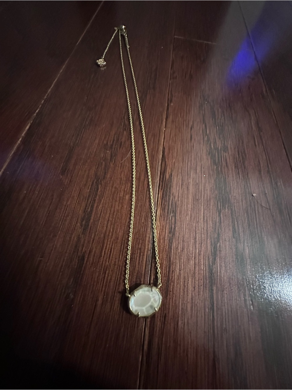 Kendra Scott Gold-Tone Necklace with White Geode Pendant - Women Jewelry